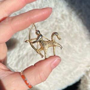 Vintage Sagittarius Centaur Archer Brooch